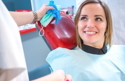 A young woman at her general dentistry check up